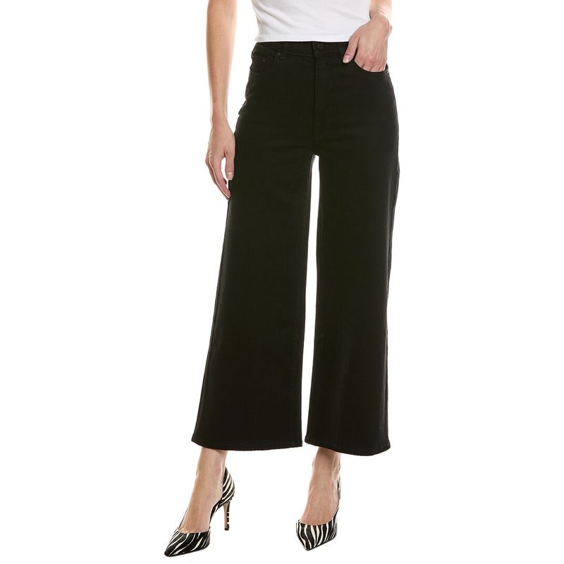 Dl1961 Womens Hepburn Jet Black Wide Leg Jean, Black